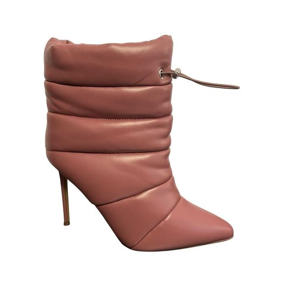 Steve Madden Cloak Puffer Stiletto Heeled Booties Rose Size 8 NWT - Picture 1 of 5
